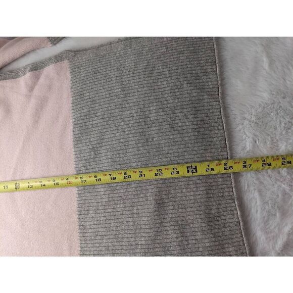 3very Cashmere Pink Gray Colorblock Boat Neck Sweater With Side Slits Women's si - Picture 8 of 9